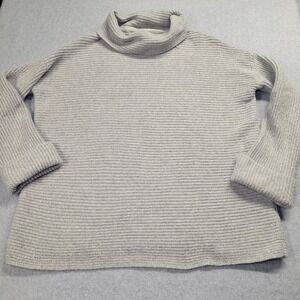 Pilcro and the Letterpress Grey Ribbed Cowl Neck Oversized Sweater Size Large